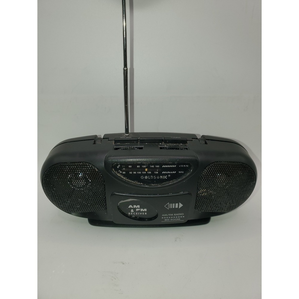 Goldsonic Bee Boom Mini Boombox Portable AM FM Radio Receiver Black 96591